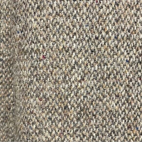 HARRIS TWEED Vintage Hand Woven Wool Double Breasted Jacket Blazer Tan Grey 42R - Picture 4 of 7